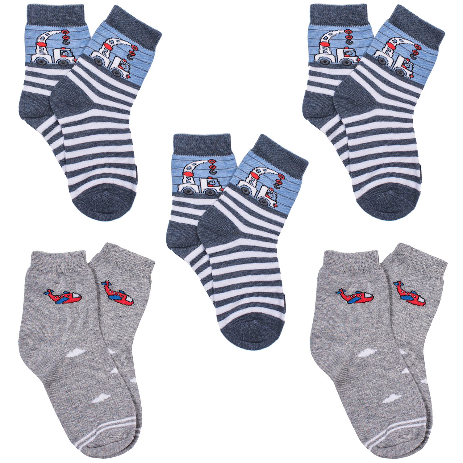 

Носки для мальчиков Rusocks 5-Д-86 цв. серый; синий; белый; красный р. 26-28, 5-Д-86