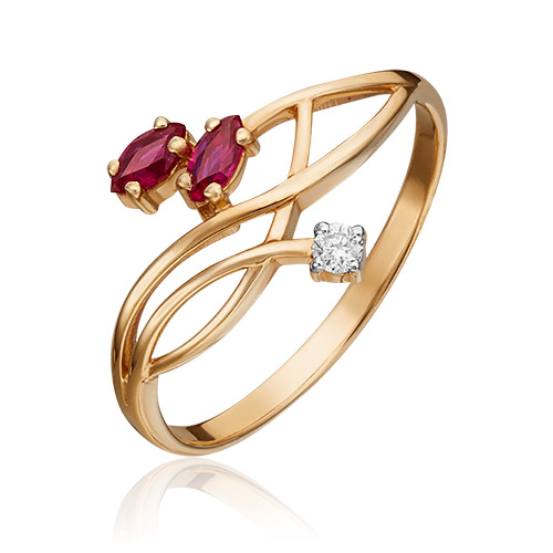 

Кольцо из золота р. , PLATINA jewelry 01-0781-00-107-1110-30, рубин\бриллиант, 01-0781-00-107-1110-30