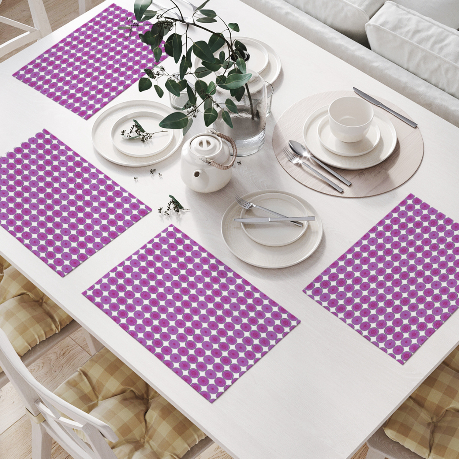 

Комплект салфеток JoyArty "Повторяющиеся круги" (32х46 см, 4 шт.), Фиолетовый, Повторяющиеся круги