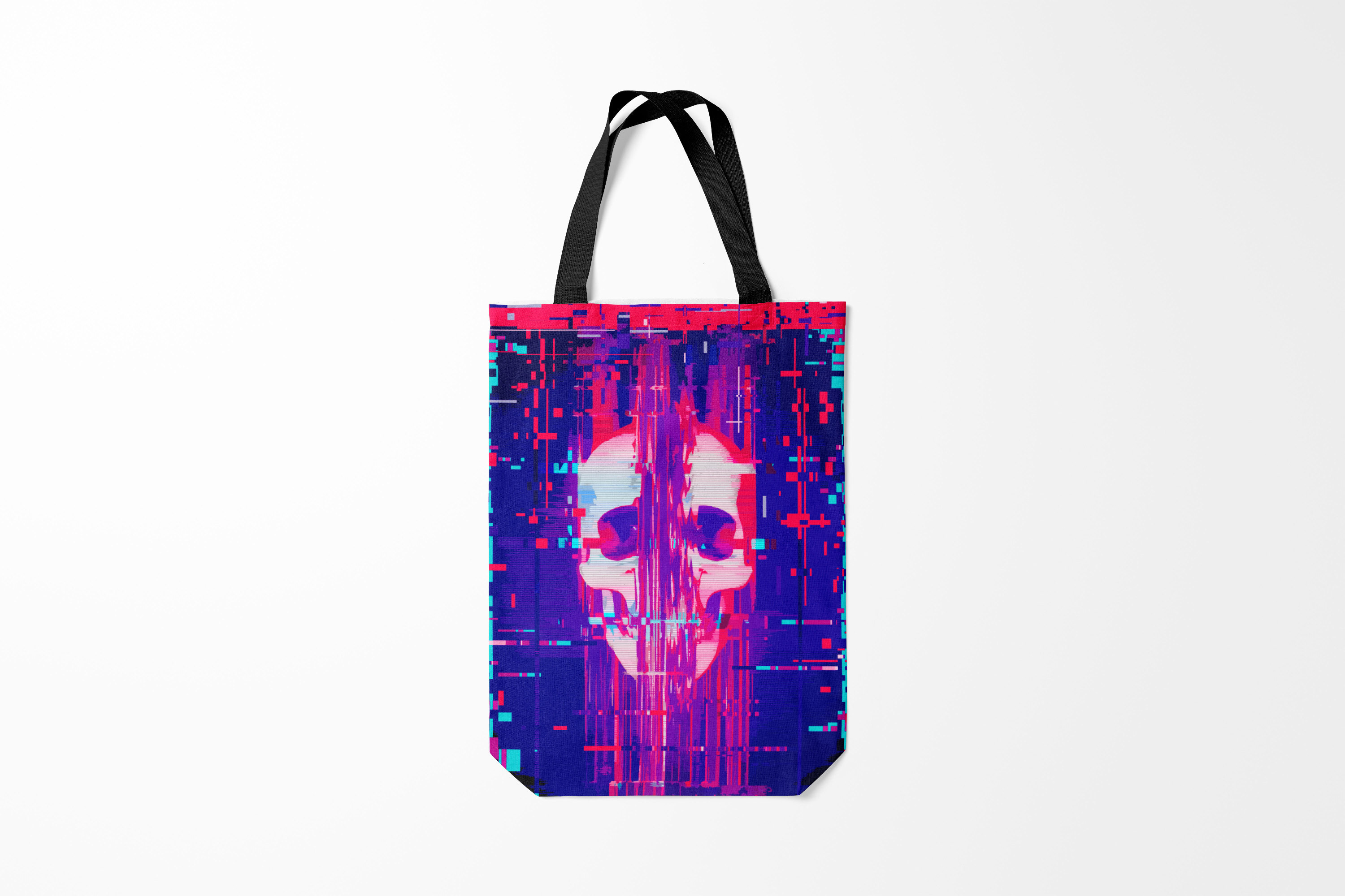 

Сумка шoппер унисекс Burnettie Модные Skull glitch, фиолетовый, Модные Skull glitch