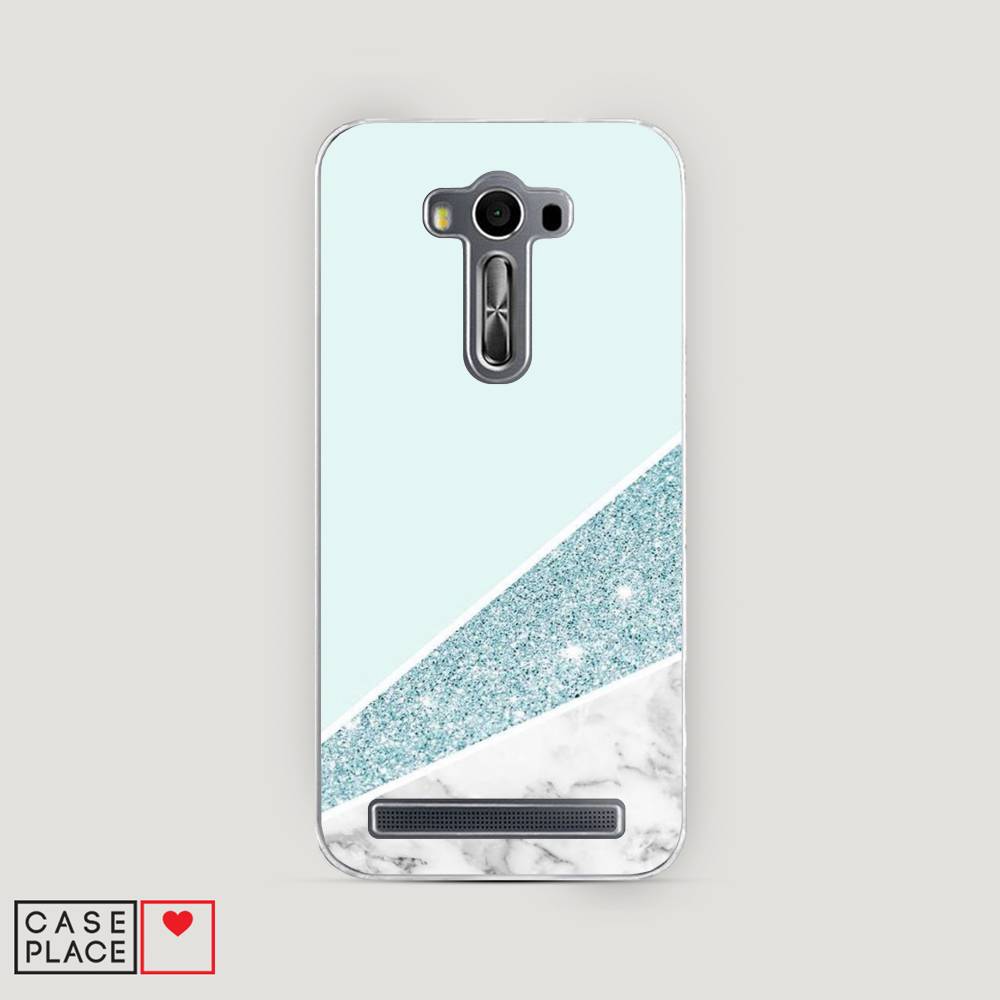 фото Чехол awog "мрамор с голубыми блестками" для asus zenfone 2 laser ze550/551kl