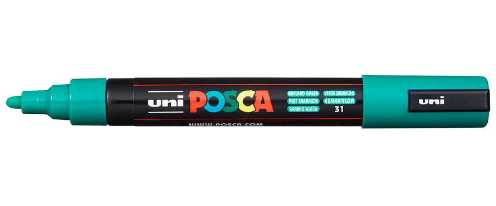 Маркер Uni POSCA PC-5M 1,8-2,5мм овальный (изумрудно-зеленый (emerald green) 31)