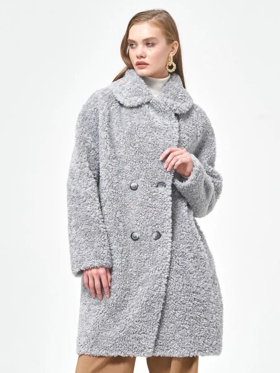 

Шуба женская SilverFox S1188rm012bz серая 44 RU, Серый, S1188rm012bz