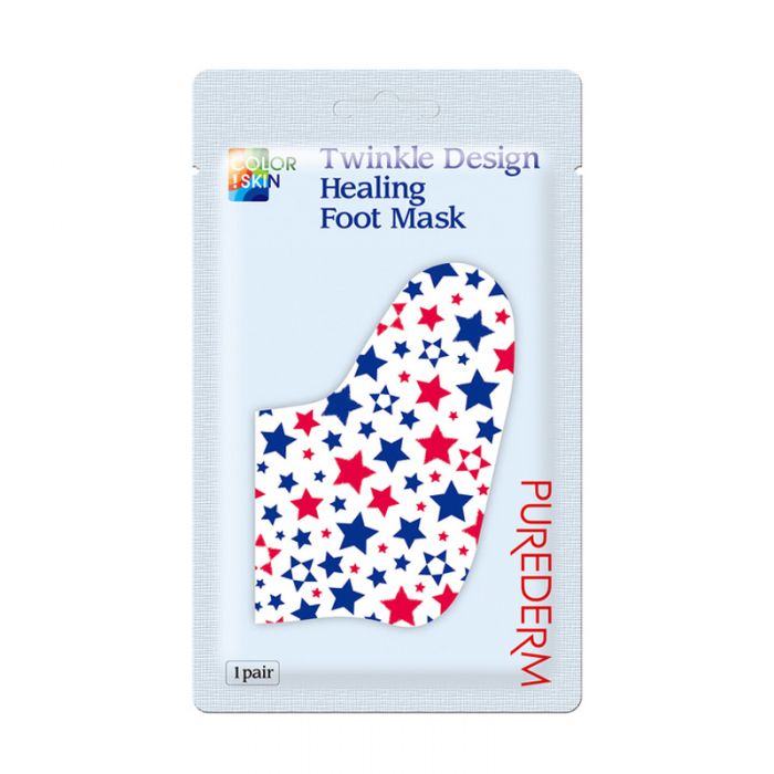 

Увлажняющая и заживляющая маска для ног Purederm Twinkle Design Healing Foot Mask 2 шт, Маска-носочки