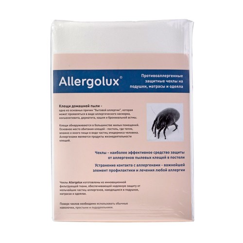 Чехол на матрас Allergolux 90x190x20 см белый