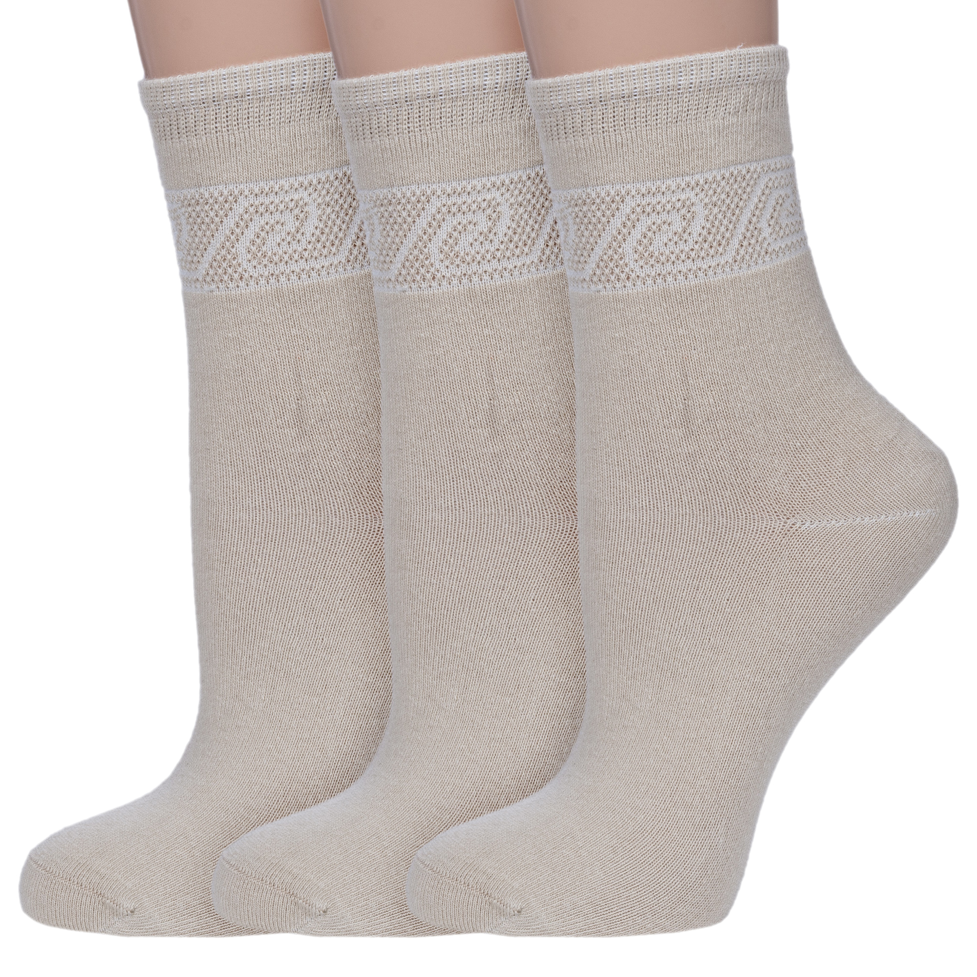 Комплект носков женских НАШЕ 3-422С1 бежевых 25