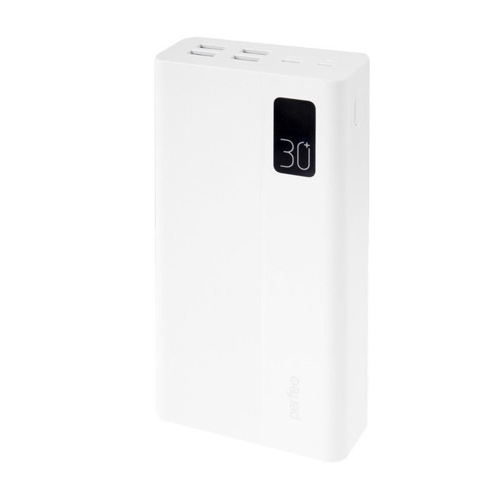 

Внешний аккумулятор Perfeo MOUNTAINS PF_D0162, 30000 мАч, 4 USB, 3А, белый