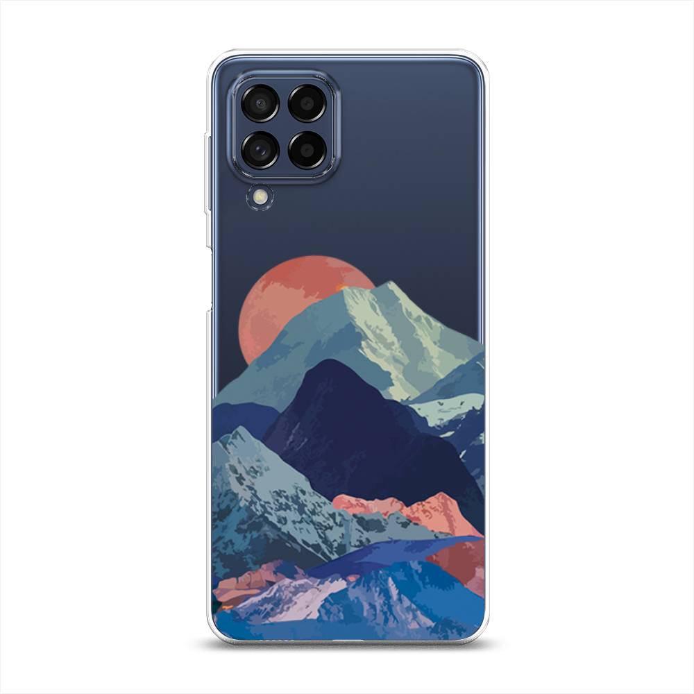 

Чехол на Samsung Galaxy M53 "Закат в снежных горах", Красный;серый;голубой, 2105850-2
