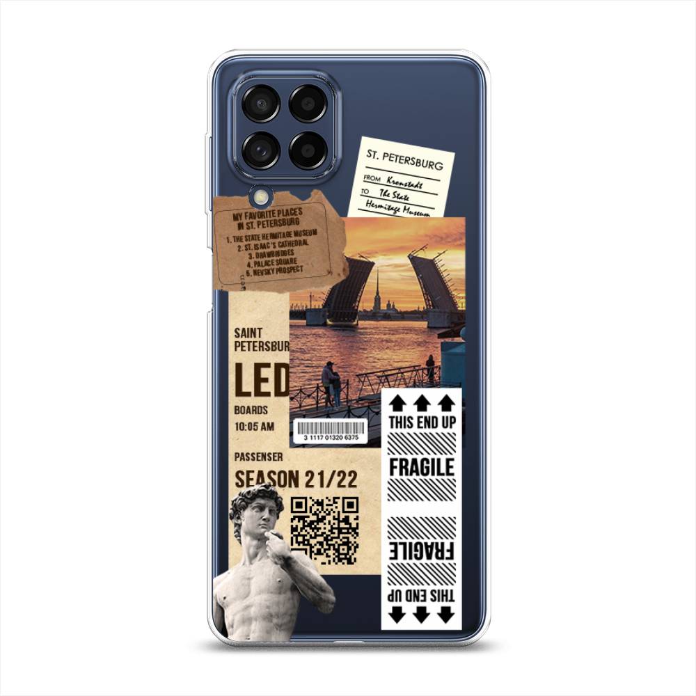 

Чехол на Samsung Galaxy M53 "Санкт-Петербург коллаж", Коричневый;бежевый;белый, 2105850-6