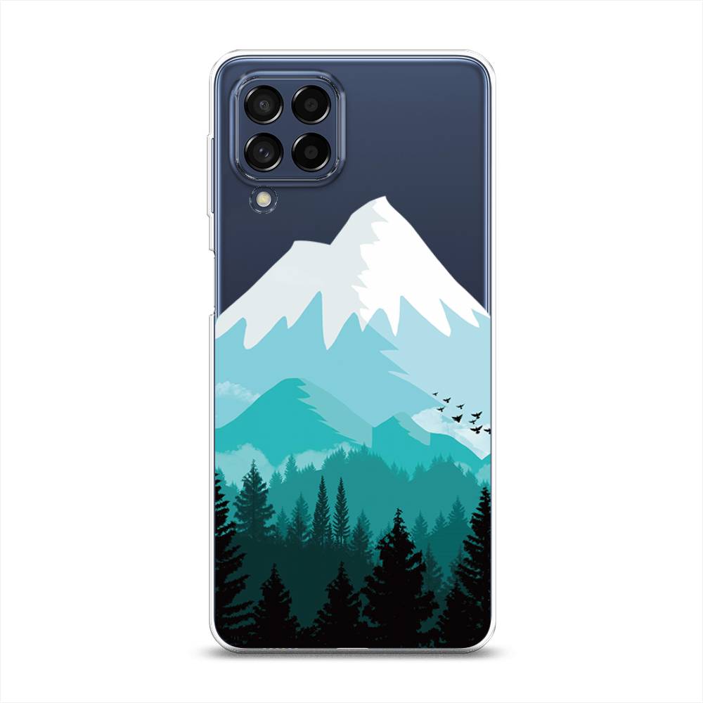 

Чехол на Samsung Galaxy M53 "Синяя снежная гора", Белый;голубой, 2105850-2