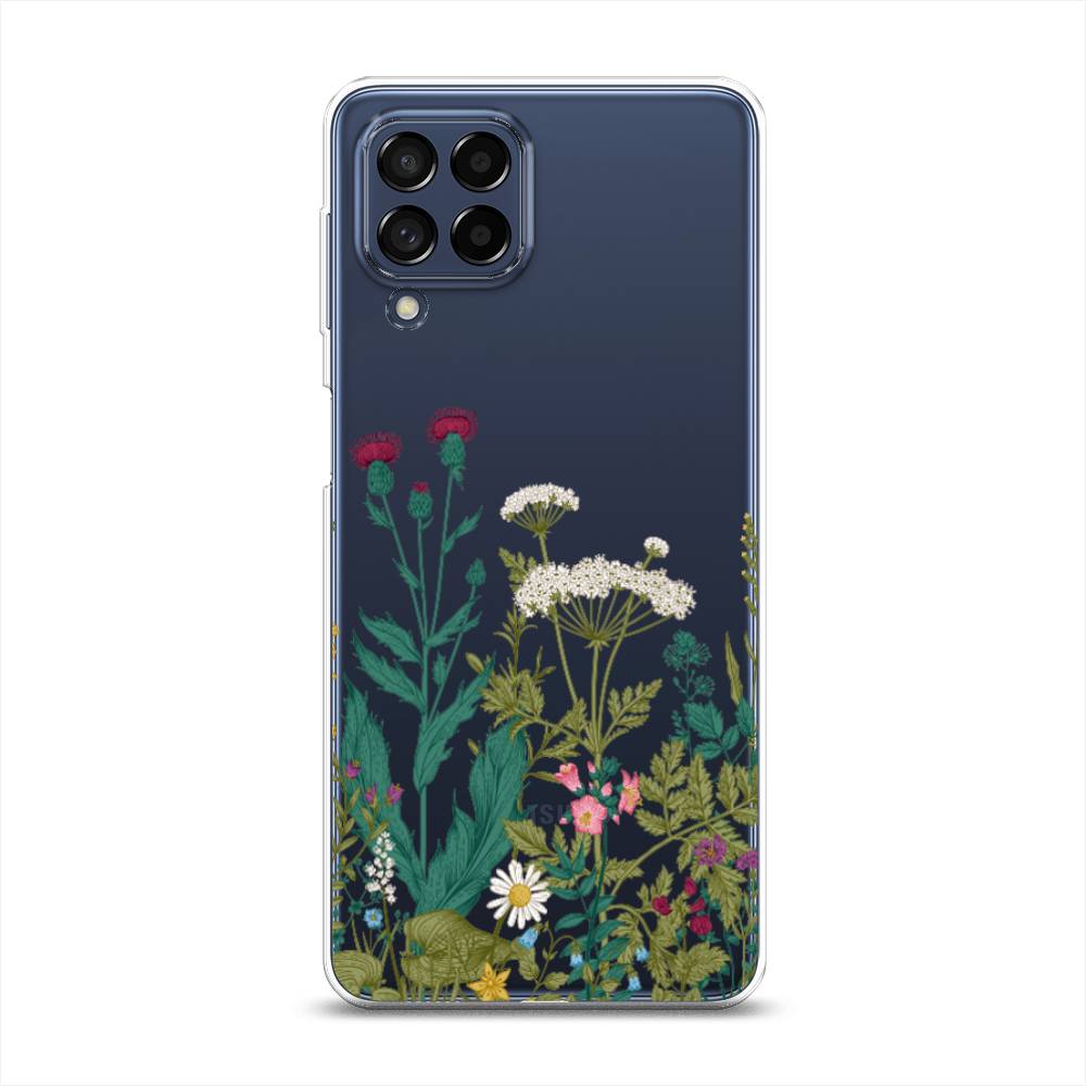 

Чехол на Samsung Galaxy M53 "Дикие полевые цветы", Зеленый;розовый;белый, 2105850-2
