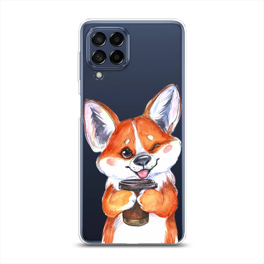 

Чехол на Samsung Galaxy M53 "Корги с кофе", Оранжевый;белый, 2105850-4