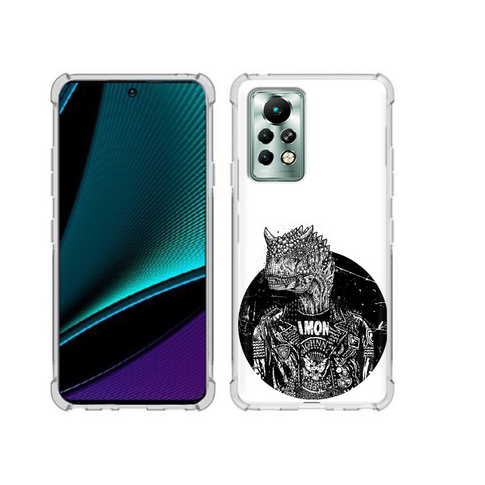 

Чехол MyPads Tocco для Infinix Note 11 Pro динозавр в куртке, Прозрачный, Tocco