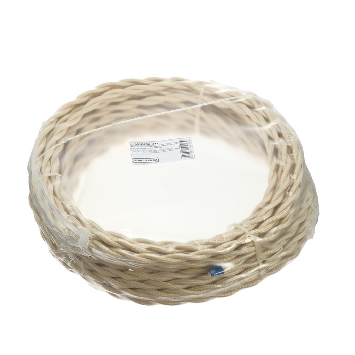

Ретро провод ПуГВсн Luazon Lighting "Винтаж", 20 м, 2х2.5 мм2, цвет песочное золото