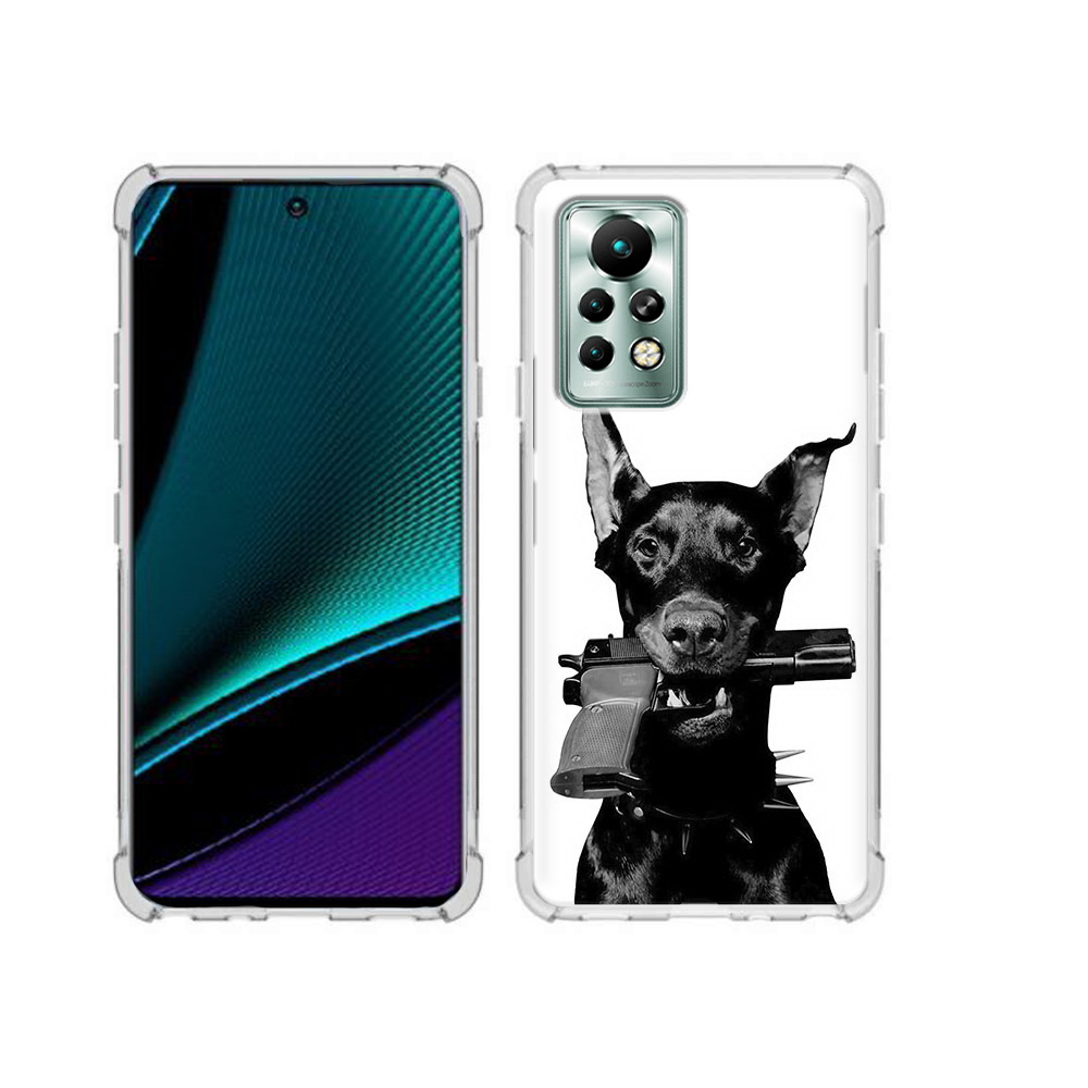 

Чехол MyPads Tocco для Infinix Note 11 Pro доберман с пистолетом, Прозрачный, Tocco