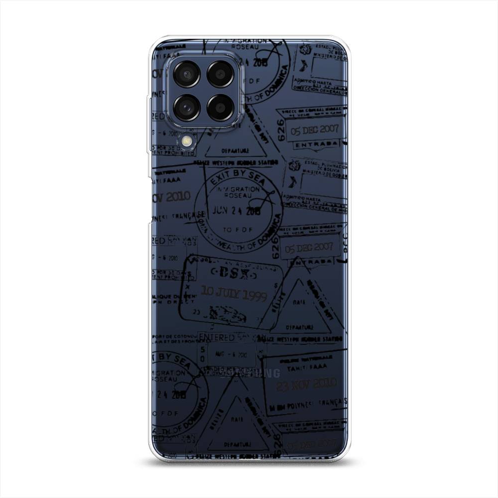

Чехол на Samsung Galaxy M53 "Visa stamps 2", Белый;черный;серый, 2105850-2