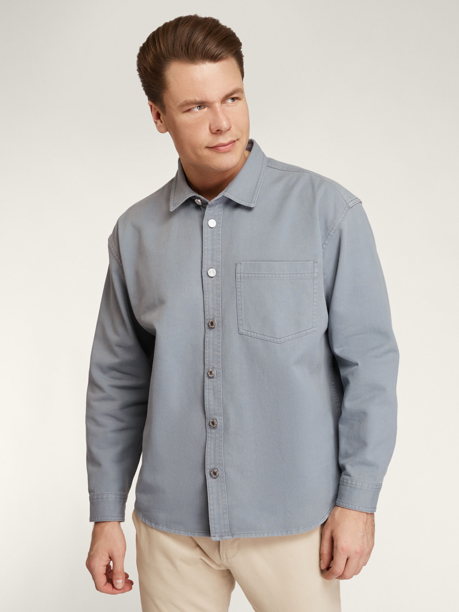 Джинсовая рубашка мужская oodji 6L430002M синяя 2XL