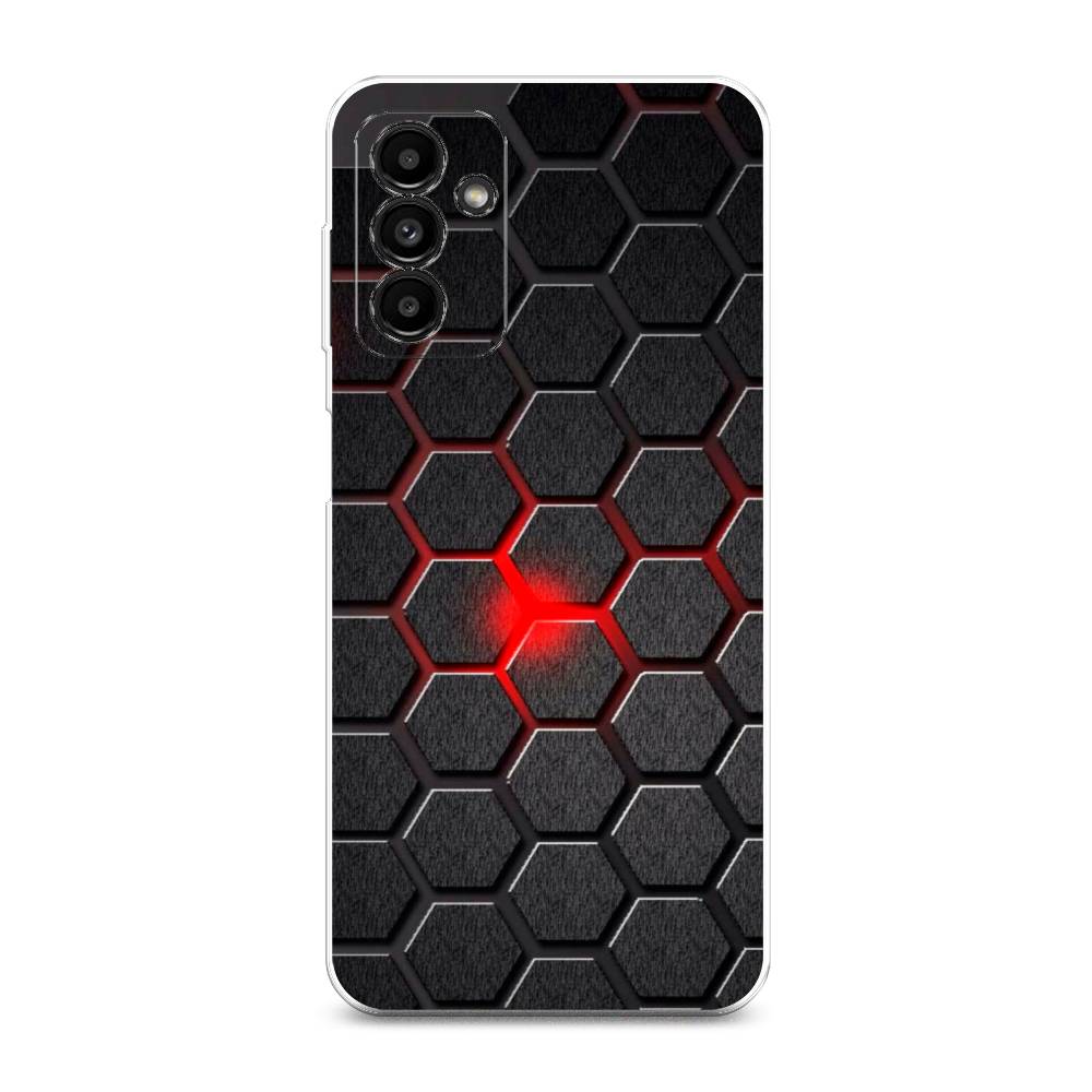 

Чехол на Samsung Galaxy A04s "Соты красные", Красный;черный;серый, 2106450-3