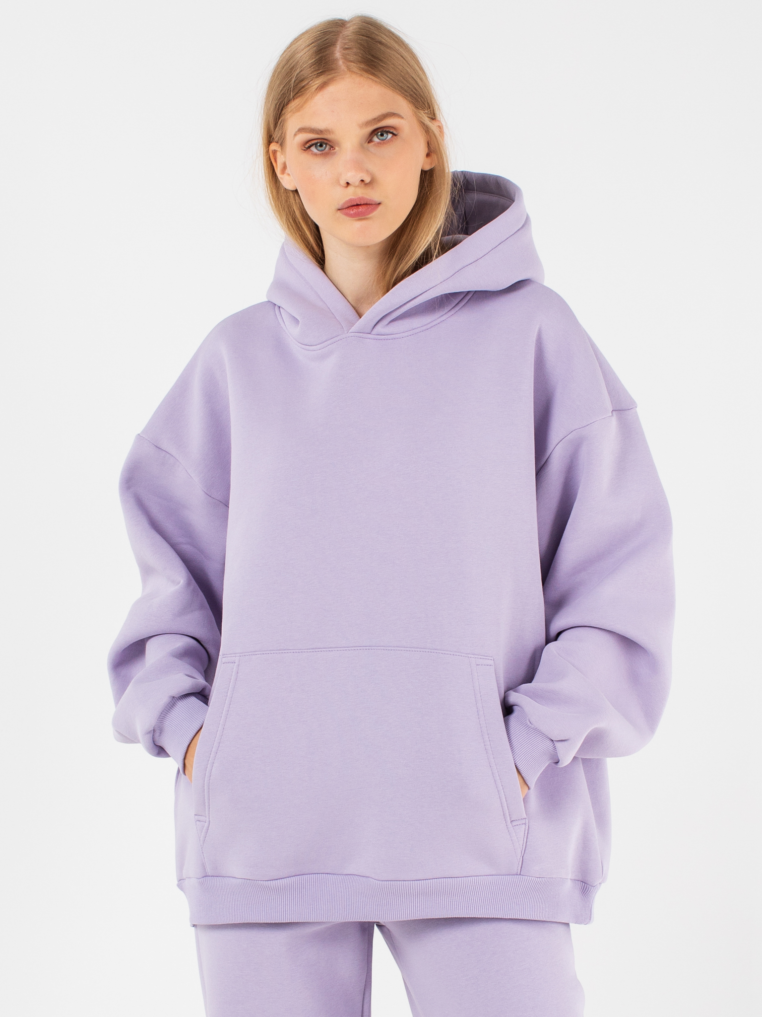 Худи женское RAVENCLO оверхудижен фиолетовое XL