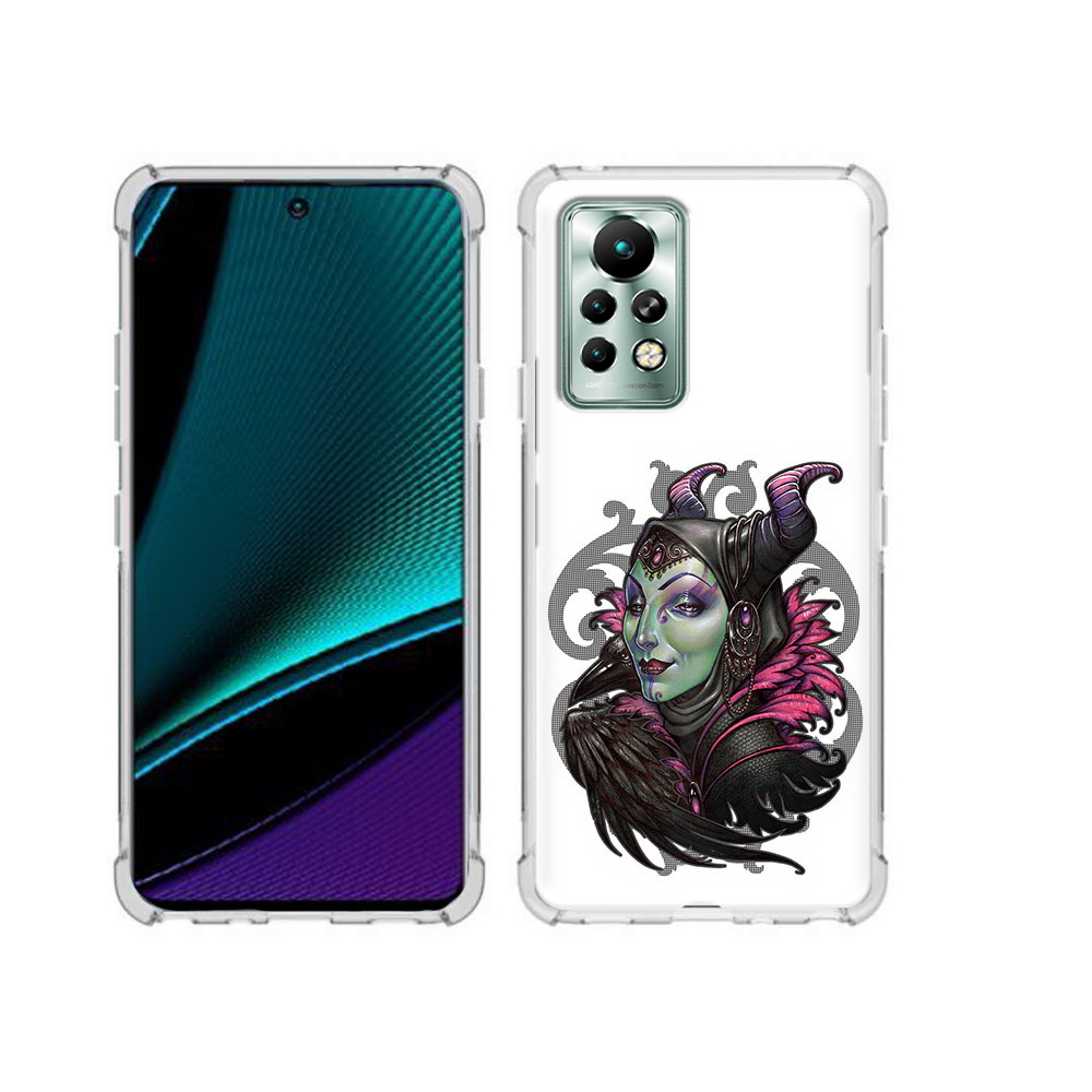 

Чехол MyPads Tocco для Infinix Note 11 Pro зеленая девушка с вороном, Прозрачный, Tocco