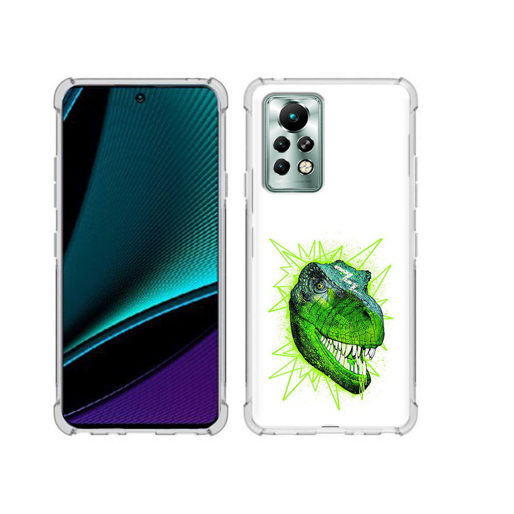 

Чехол MyPads Tocco для Infinix Note 11 Pro зеленый динозавр, Прозрачный, Tocco
