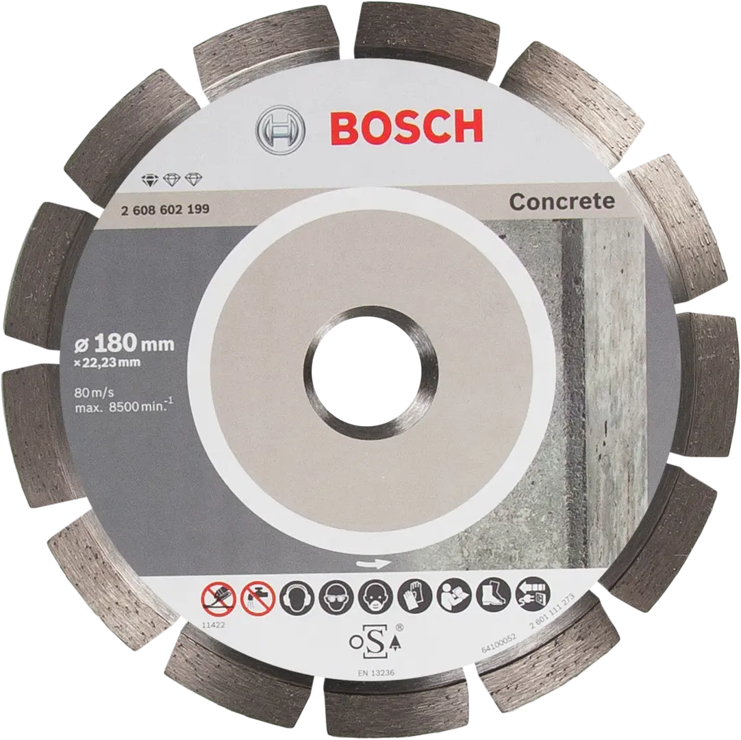 Диск алмазный по бетону Bosch Standart 180x22.23 мм диск алмазный standart turbo 230х7х22 23 мм по бетону мастералмаз 10501424