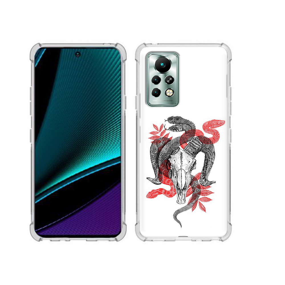 

Чехол MyPads Tocco для Infinix Note 11 Pro змея в черепе рисунок, Прозрачный, Tocco