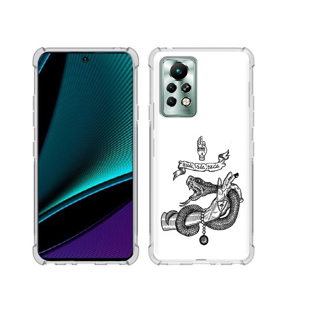 

Чехол MyPads Tocco для Infinix Note 11 Pro змея на руке рисунок, Прозрачный, Tocco