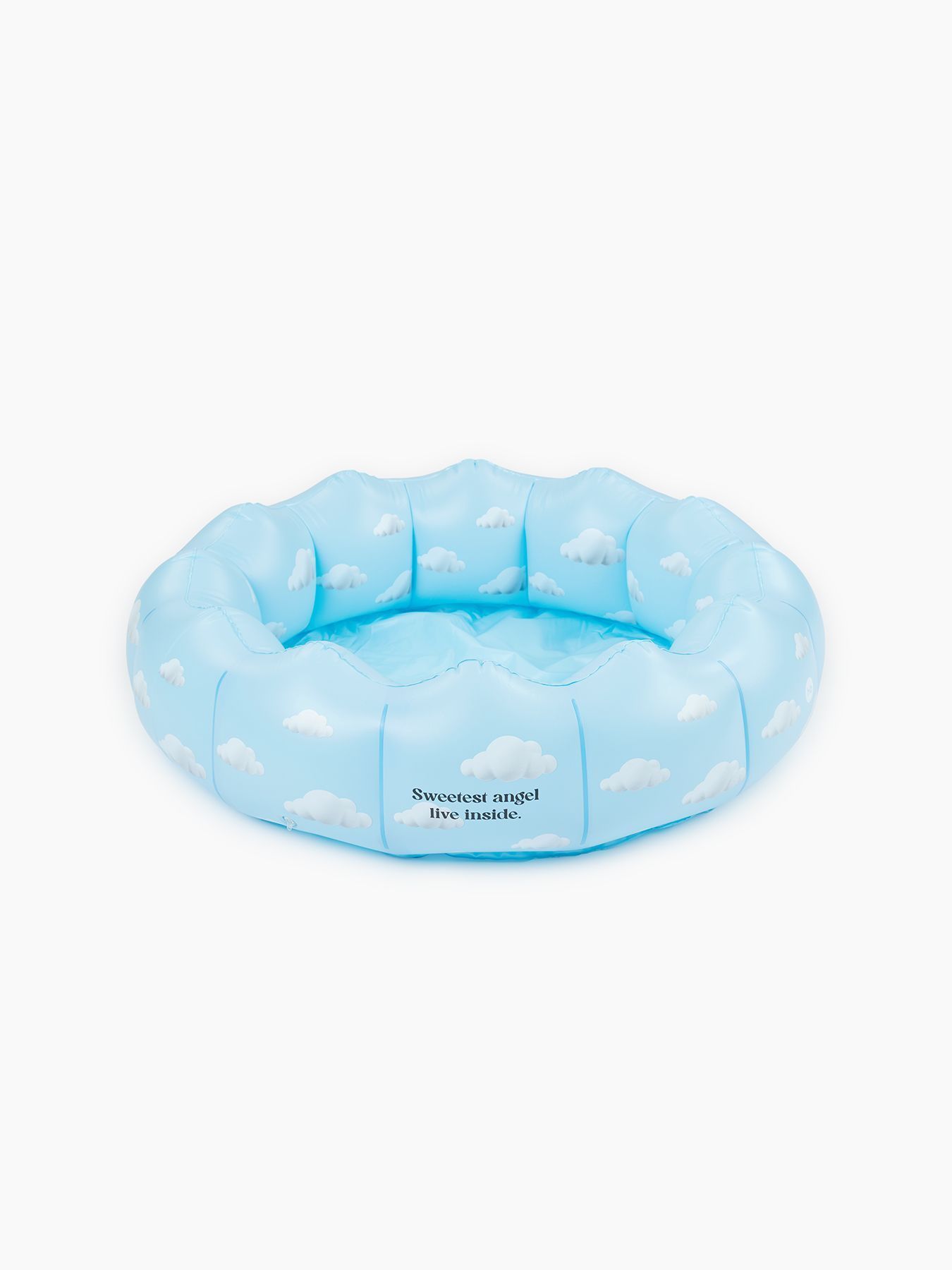 фото Надувной бассейн happy baby 121019, 35 литров, 85х85х22 см, голубой с облаками
