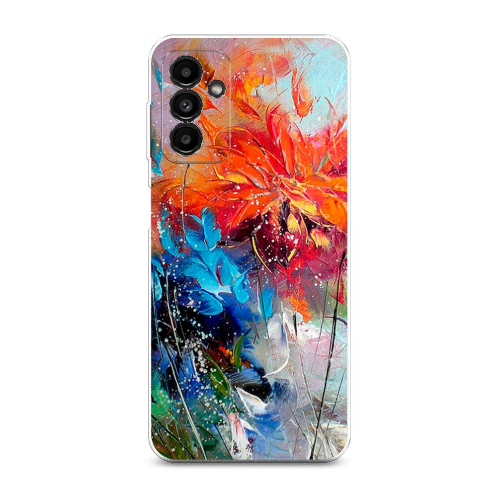 

Чехол на Samsung Galaxy A04s "Абстрактные цветы", Оранжевый;синий, 2106450-4