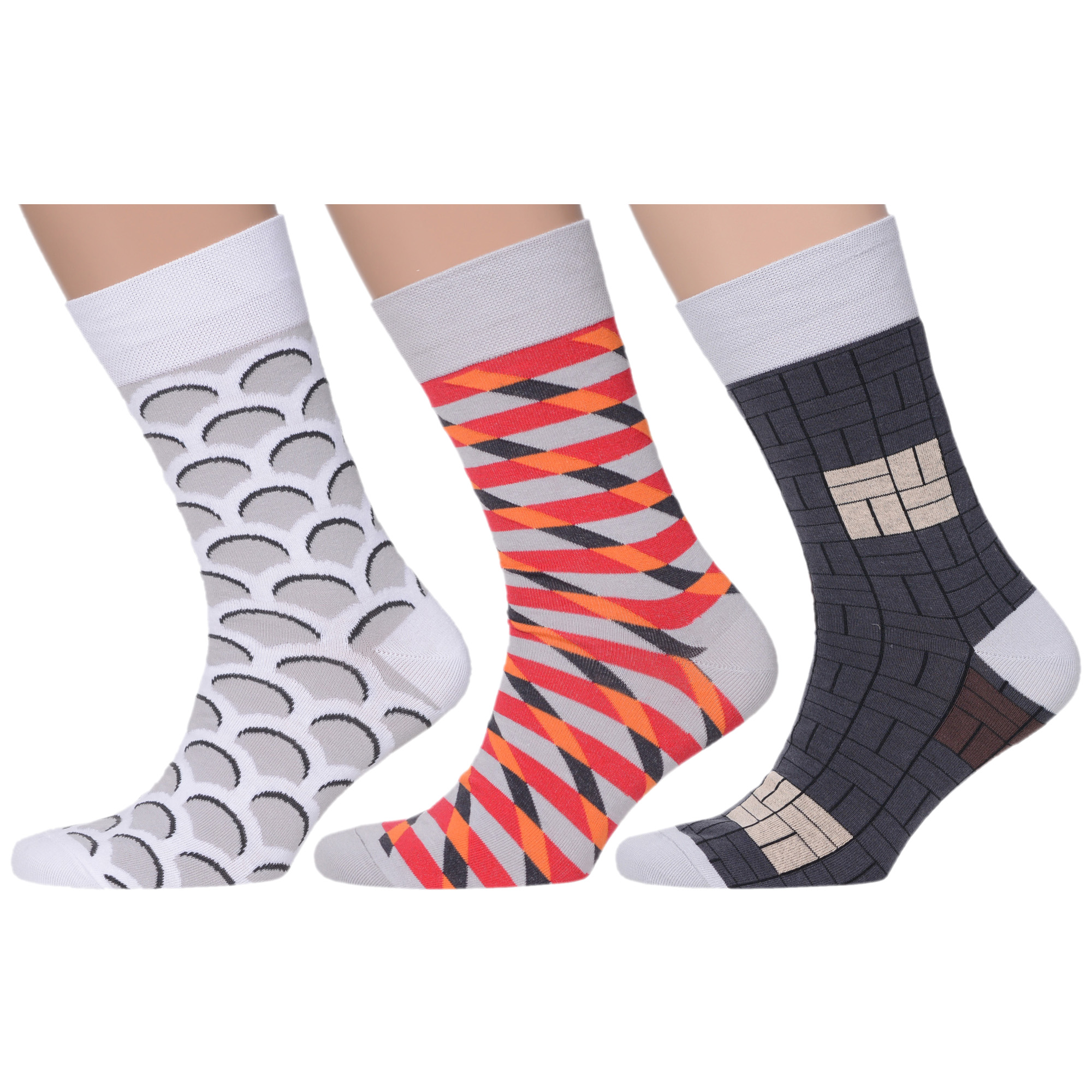 

Комплект носков мужских MoscowSocksClub msk3-М31 разноцветных 27, Серый;разноцветный, msk3-М31