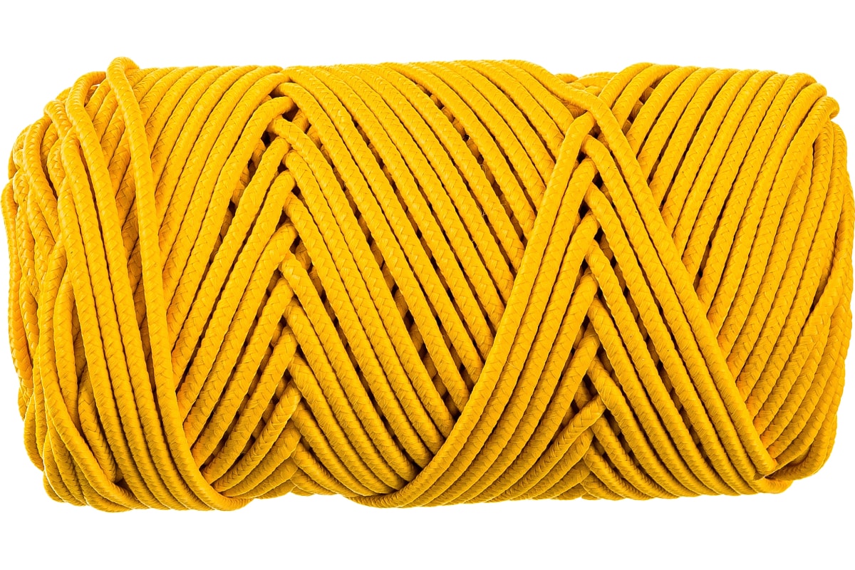 Полипропиленовый плетеный шнур truEnergy желтый 50 м 12175