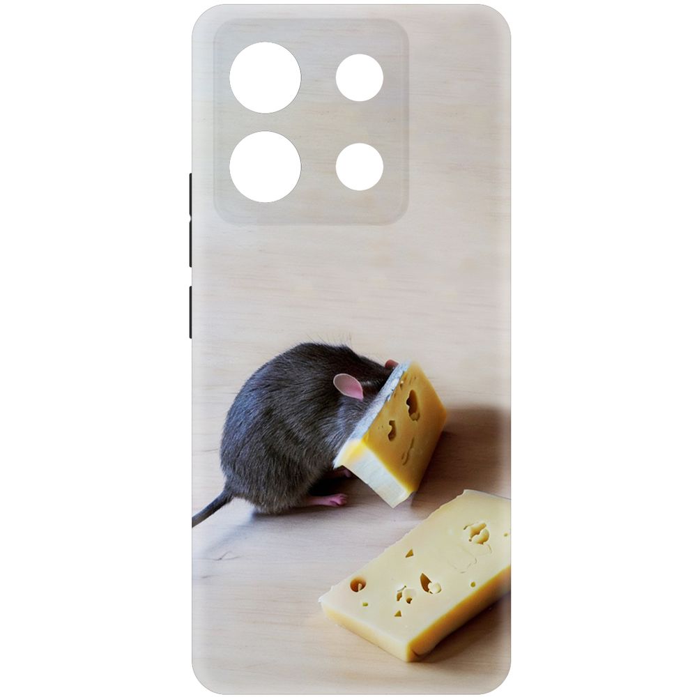 Чехол-накладка Krutoff Soft Case Мышь и сыр для Xiaomi Redmi Note 13 Pro 5G черный
