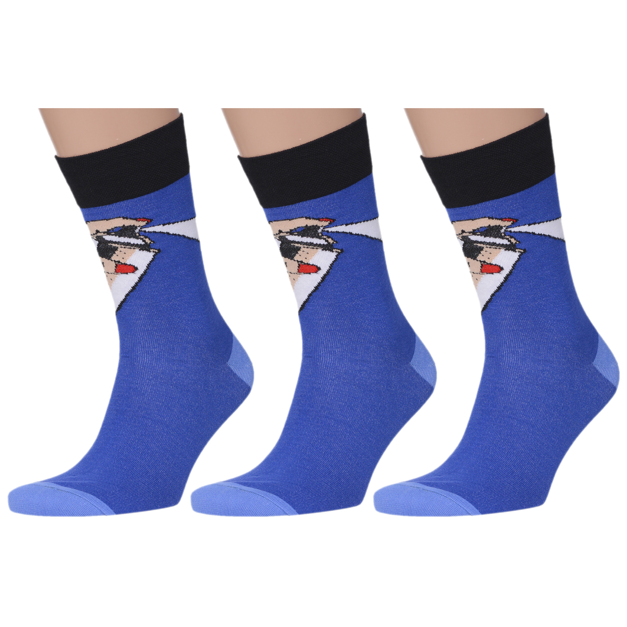 

Комплект носков мужских MoscowSocksClub msk3-М32 синих 29, msk3-М32