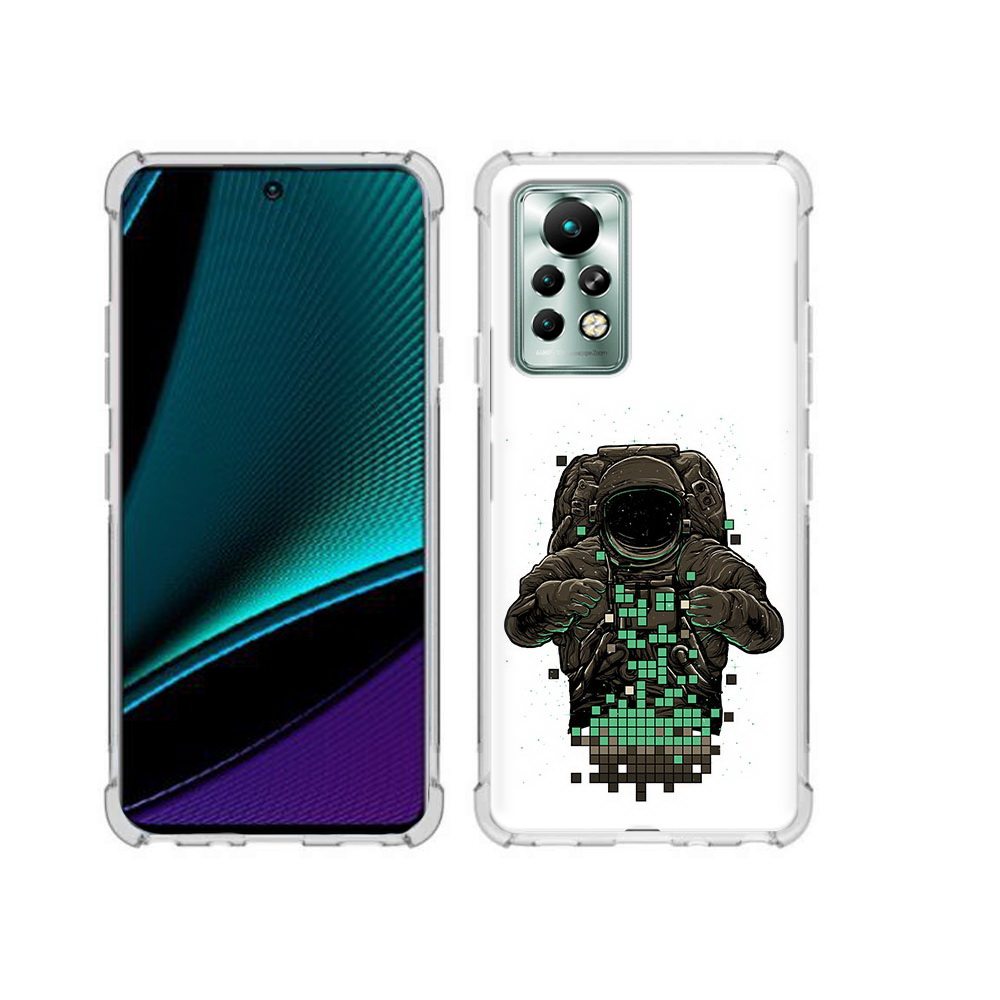 

Чехол MyPads Tocco для Infinix Note 11 Pro космонавт с пикселями, Прозрачный, Tocco