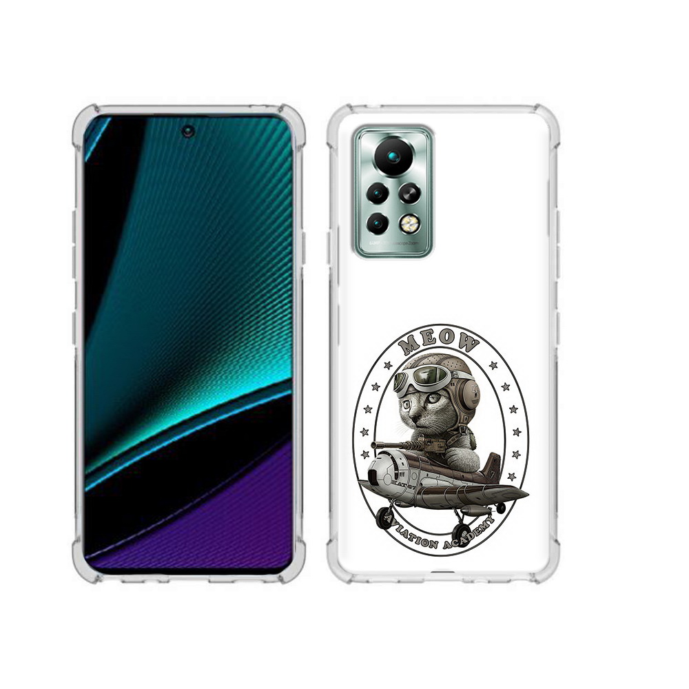 

Чехол MyPads Tocco для Infinix Note 11 Pro кот в самолете, Прозрачный, Tocco