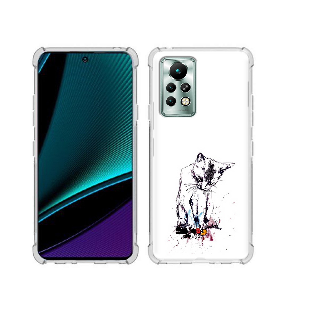 

Чехол MyPads Tocco для Infinix Note 11 Pro кот и микки, Прозрачный, Tocco