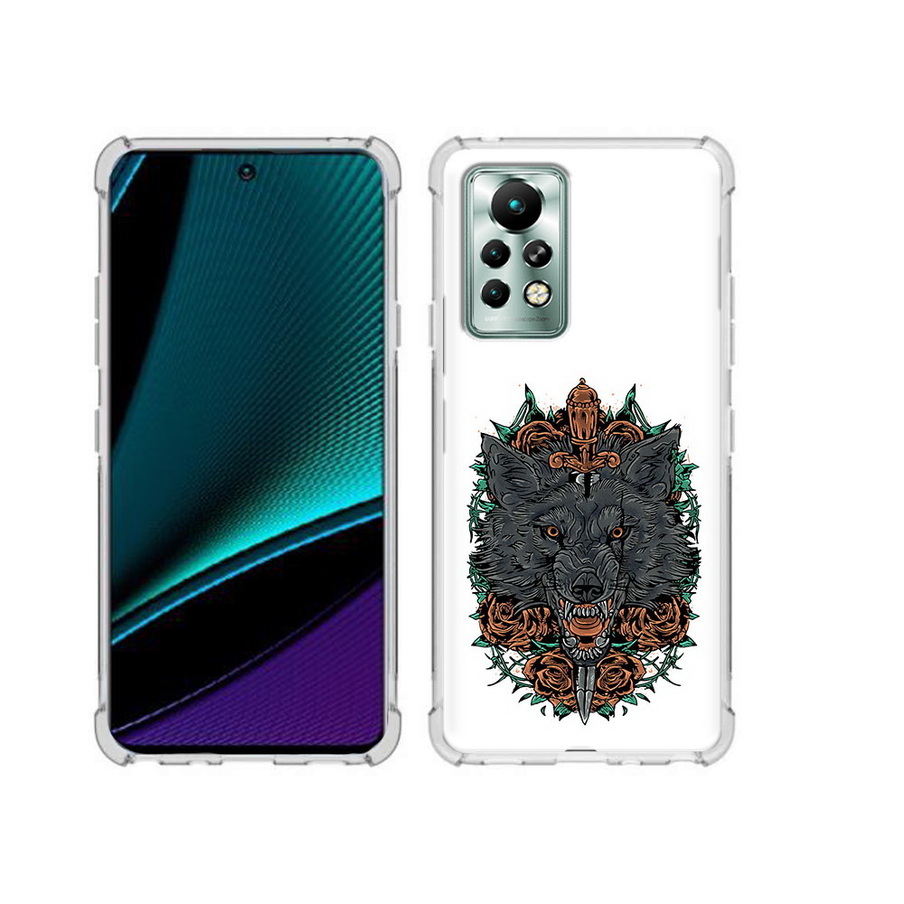 

Чехол MyPads Tocco для Infinix Note 11 Pro красивый злой волк, Прозрачный, Tocco