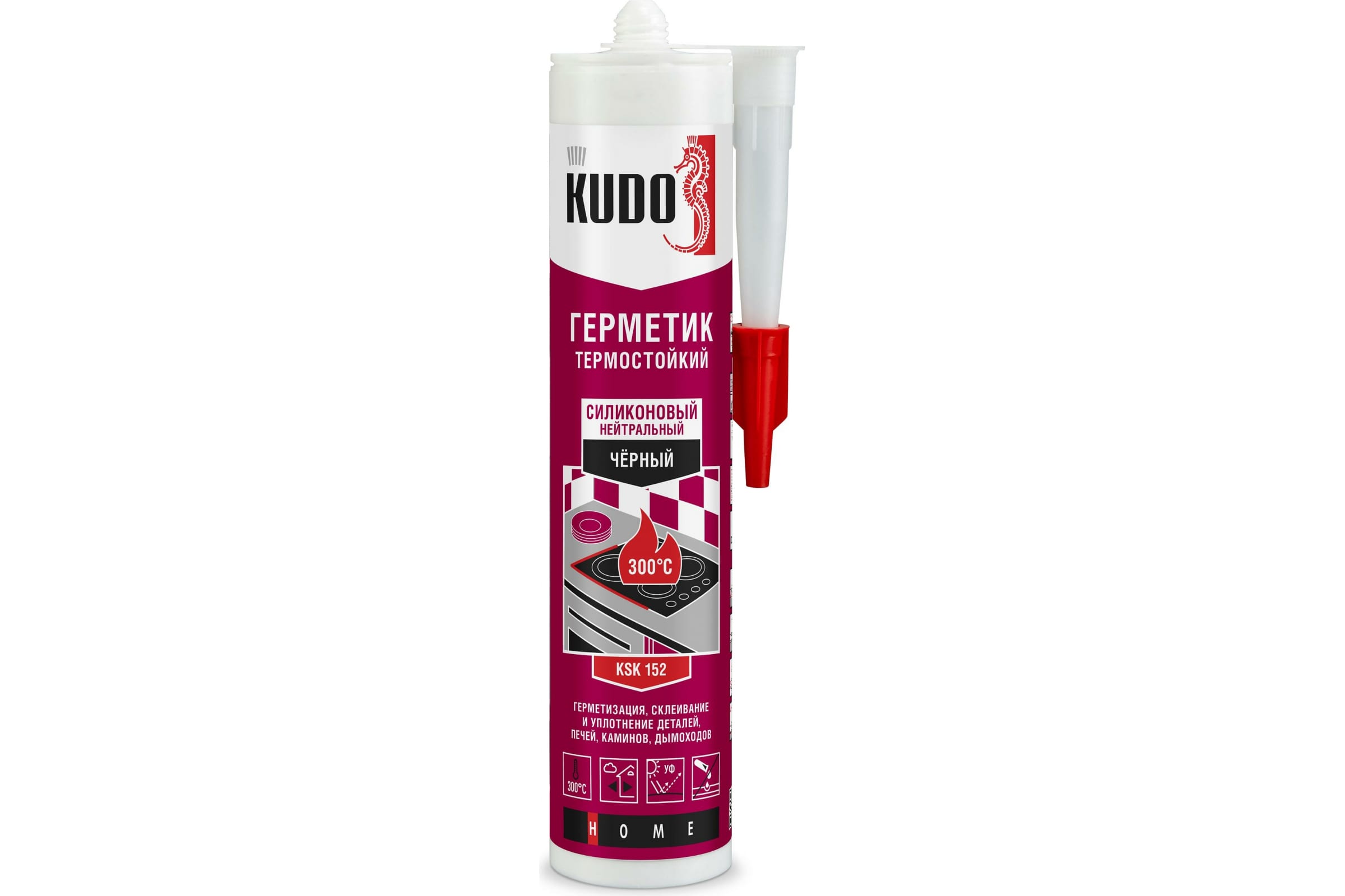KUDO Герметик высокотемпературный черный 280 мл KSK-152 высокотемпературный герметик kudo