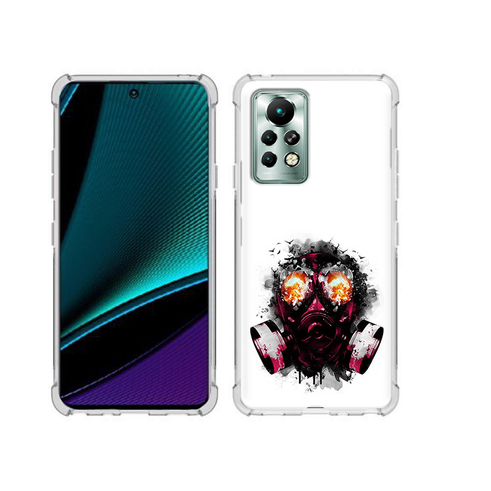 

Чехол MyPads Tocco для Infinix Note 11 Pro красный противогаз, Прозрачный, Tocco