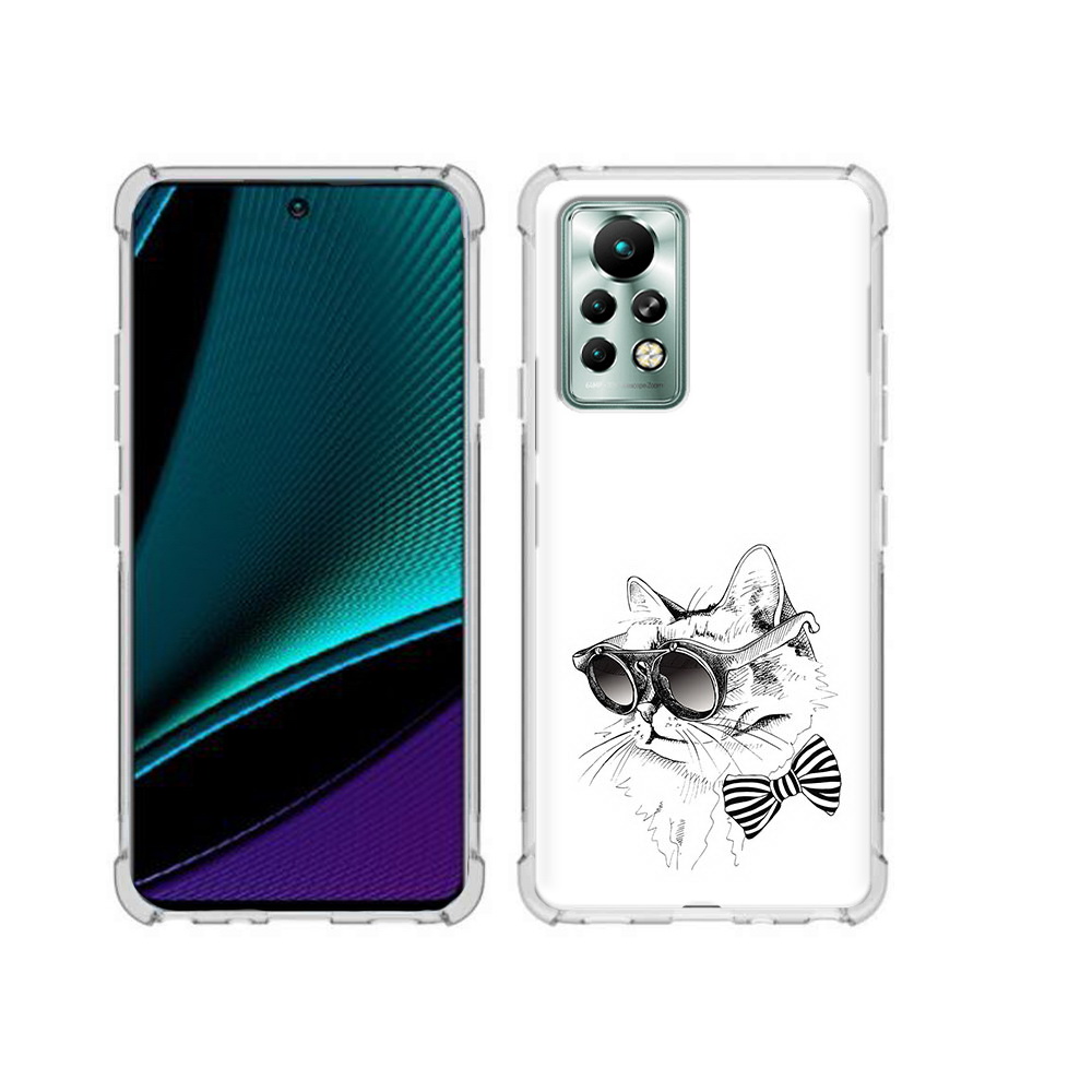 

Чехол MyPads Tocco для Infinix Note 11 Pro крутая кошка в очках, Прозрачный, Tocco