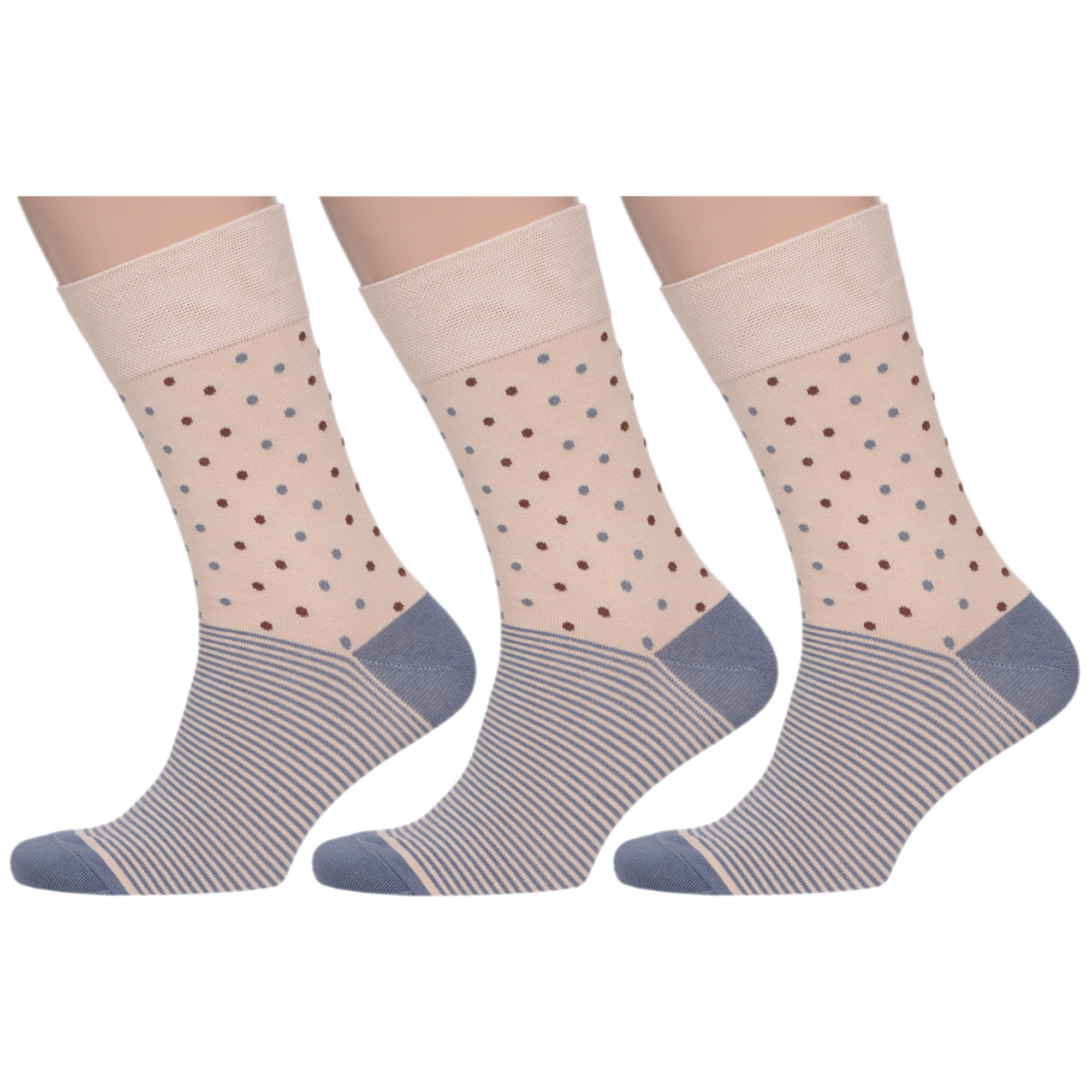 

Комплект носков мужских MoscowSocksClub msk3-М33 бежевых 25, Бежевый, msk3-М33