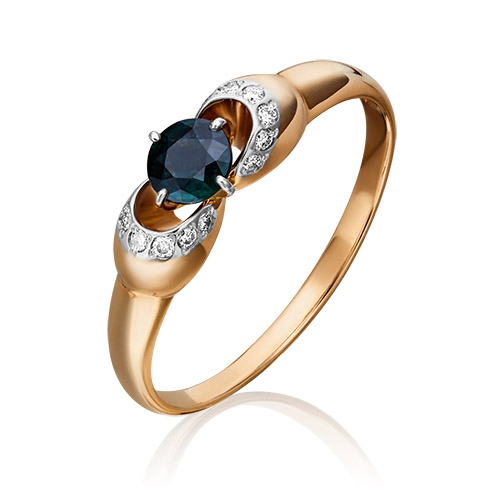 

Кольцо из золота р.  PLATINA jewelry 01-0904-00-105-1111-30, сапфир\бриллиант, 01-0904-00-105-1111-30