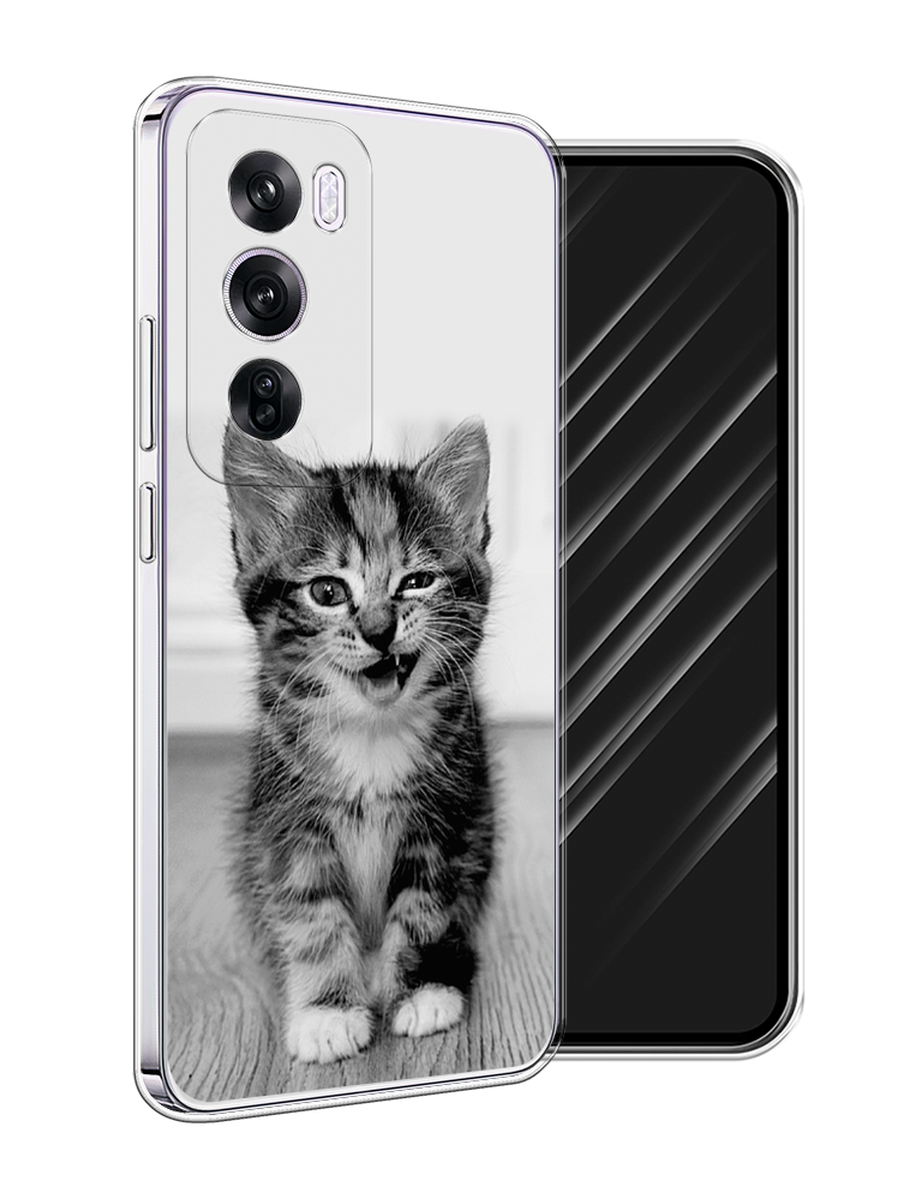 

Чехол Awog на Oppo Reno 12 Pro "Подмигивающий котенок", Черный;серый, 2517150-1