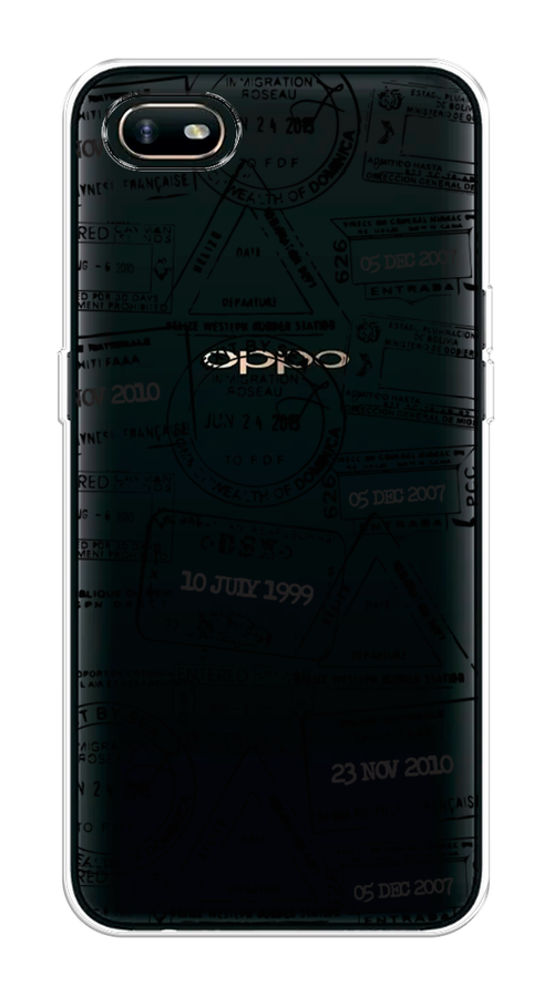 

Чехол на Oppo A1k "Visa stamps 2", Белый;черный;серый, 252150-2