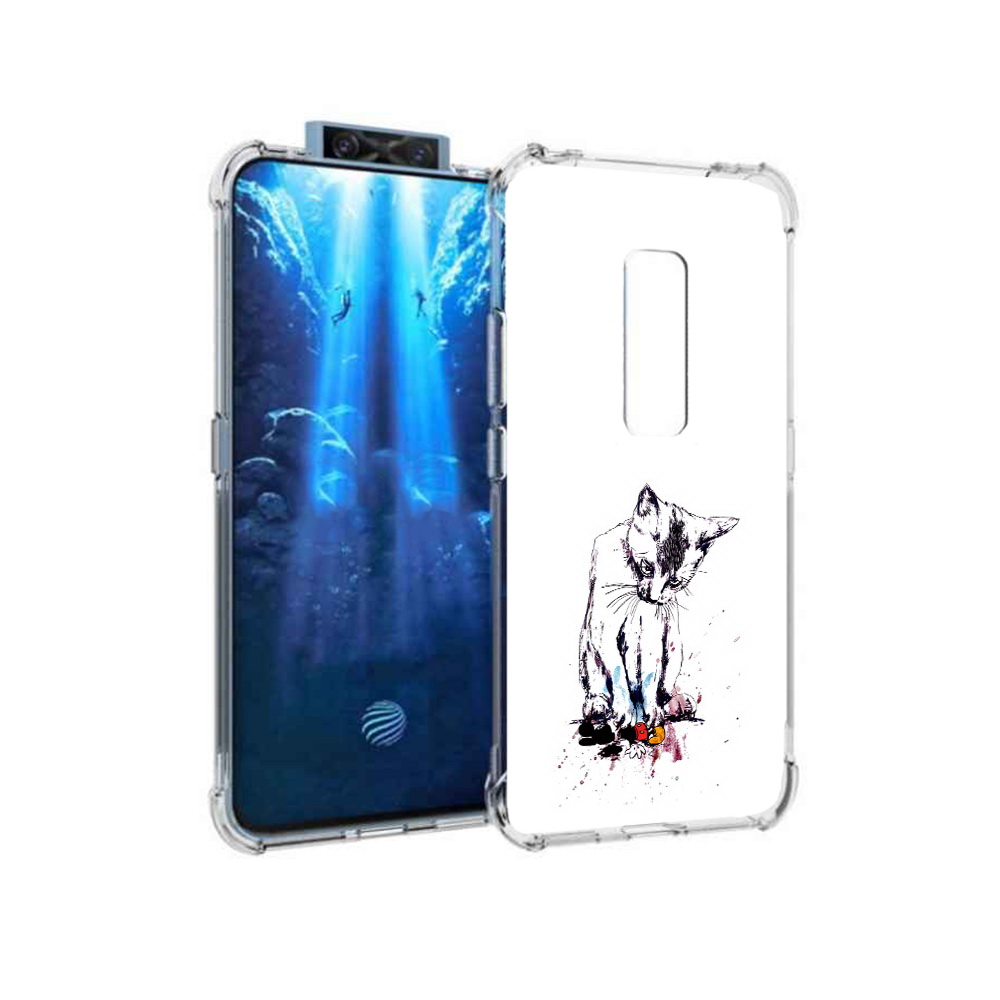 

Чехол MyPads Tocco для Vivo V17 Pro кот и микки (PT226965.387.399), Прозрачный, Tocco