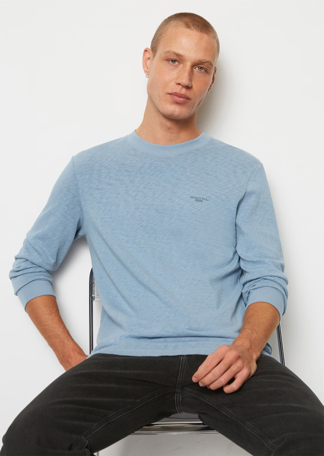 

Лонгслив мужской Marc O’Polo 460223252174 голубой 2XL, 460223252174