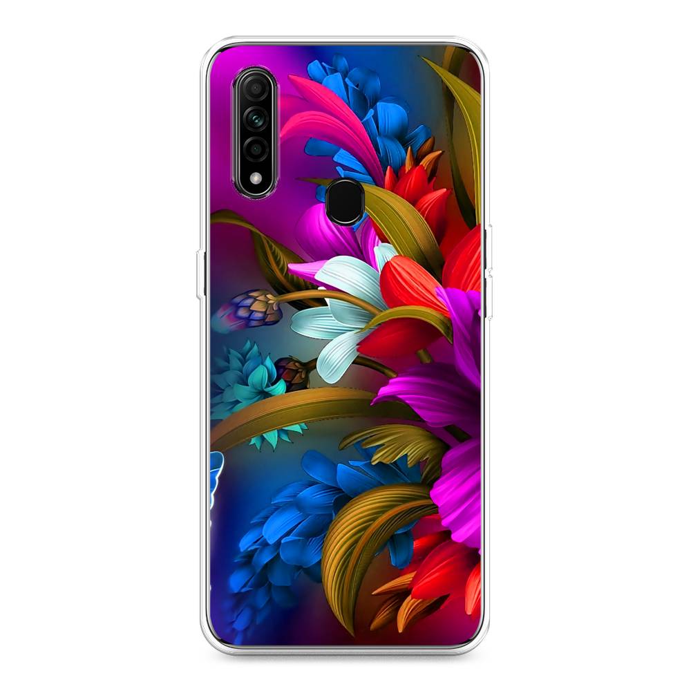 

Чехол для Oppo A31 "Фантастические цветы", Фиолетовый;красный;синий, 252250-2