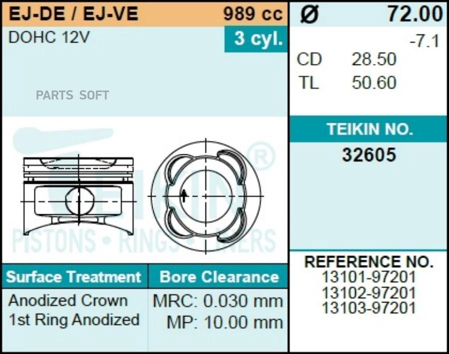 

Поршни TEIKIN STD 1 штука