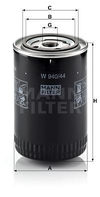 

Фильтр масляный двигателя MANN-FILTER W940/44, фильтр масляный двигателя W940/44